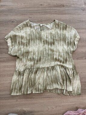 Green Tie-Dye Style Women’s Top, Size L